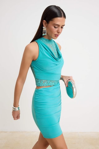 Robe fourreau - Turquoise