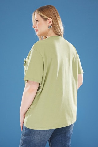 T-shirt oversize - Caqui - Verde