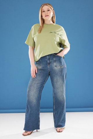 T-shirt oversize - Caqui - Verde