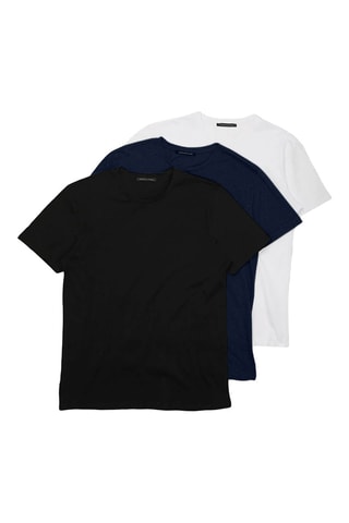 3 T-shirts - Noir, blanc et bleu