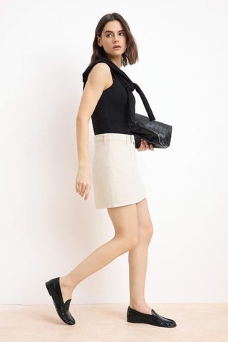 Minijupe en jean - Beige