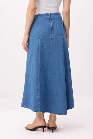 Jupe midi en jean - Bleu