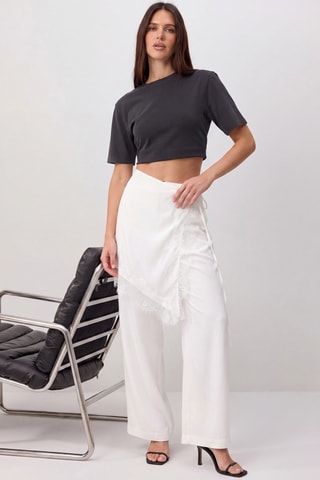 Pantalon wide legs - Blanc