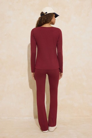 Top et pantalon flare - Rouge