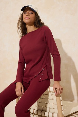 Top et pantalon flare - Rouge