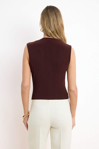 Top en velours - Marron