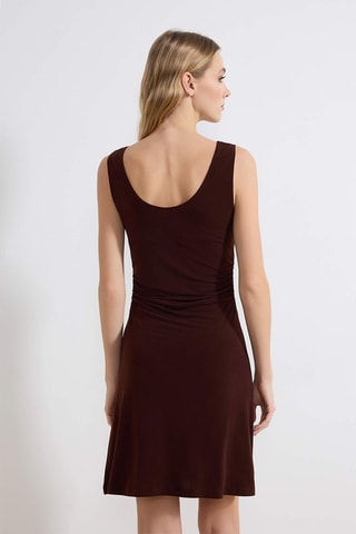 Robe drapée - Marron