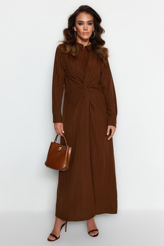Vestido comprido - Castanho - Castanho