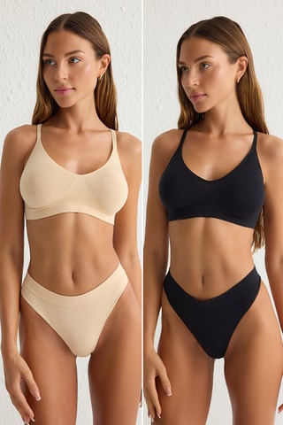 2 tangas - Noir et beige
