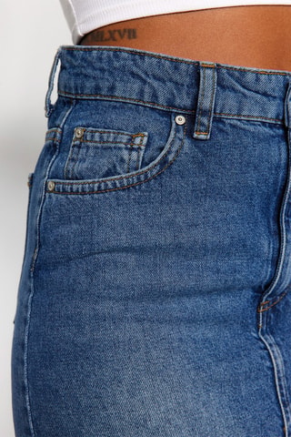 Jupe longue en jean taille haute - Bleu
