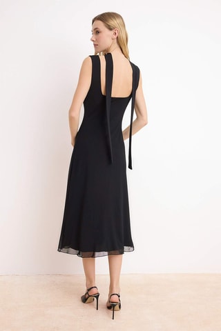 Foulard et robe midi - Noir