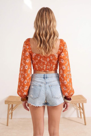 Crop top - Bleu, jaune et rouge