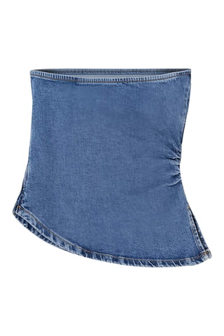 Top bustier en jean - Bleu foncé