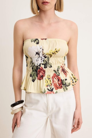 Top bustier - Bleu, jaune et rouge