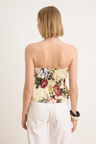 Top bustier - Bleu, jaune et rouge