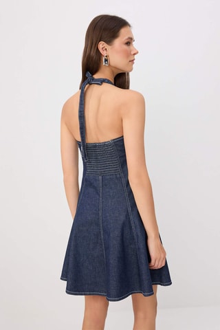 Robe trapèze en jean - Bleu foncé