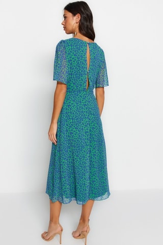 Robe midi - Bleu
