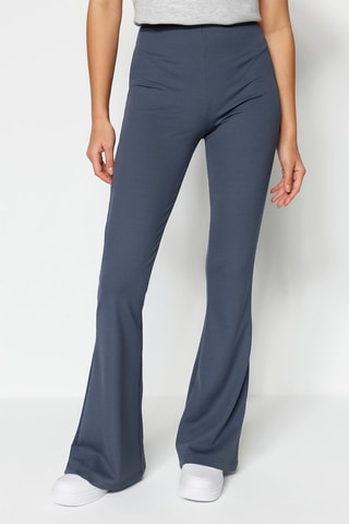 Pantalon flare taille haute - Gris