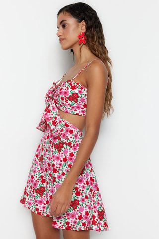 Robe patineuse - Rouge, vert et rose