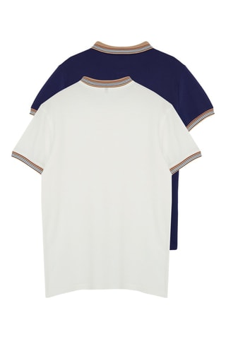 2 polos slim - Blanc et bleu