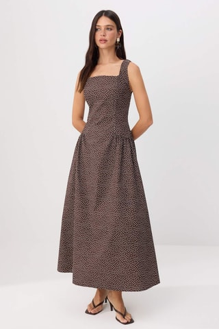 Robe midi - Marron