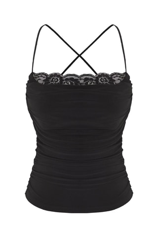 Top drapé - Noir