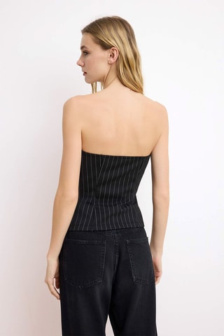 Top bustier - Blanc et noir