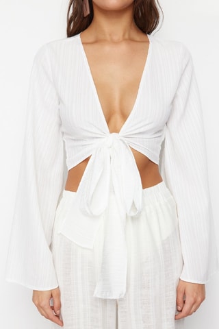 Crop top de plage - Blanc