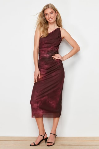 Robe asymétrique tie and dye - Bordeaux