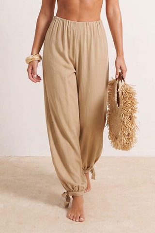 Pantalon de plage taille haute - Kaki