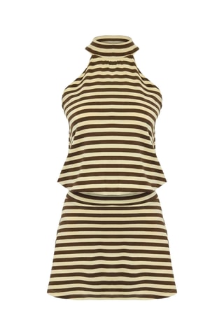 Vestido estilo patinadora - Azul, amarelo e vermelho