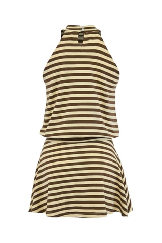 Vestido estilo patinadora - Azul, amarelo e vermelho