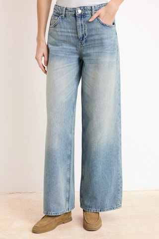 Jean wide legs taille haute - Bleu clair
