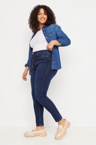 Jean skinny taille haute - Bleu