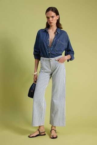 Jean wide legs - Bleu, jaune et rouge