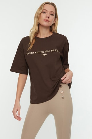 T-shirt relaxed - Marron