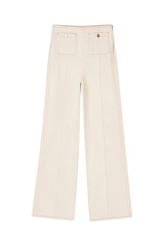 Jean wide legs taille haute - Blanc