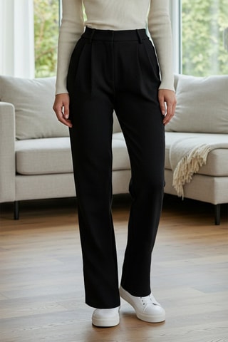 Pantalon wide legs taille haute - Noir