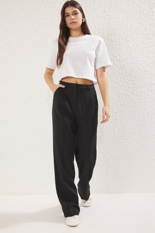 Pantalon wide legs taille haute - Noir