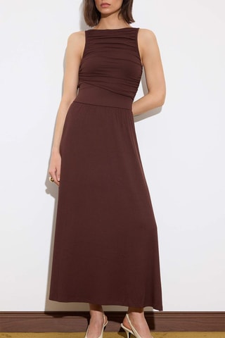 Robe drapée - Marron