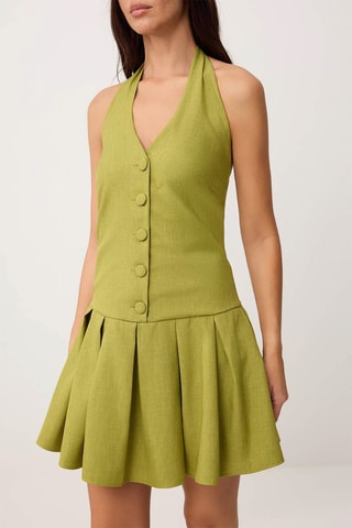 Robe plissée - Vert