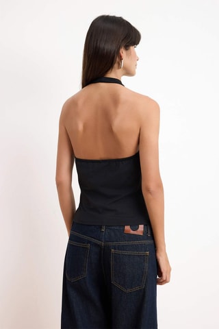 Top drapé - Noir