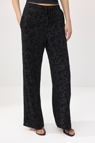 Pantalon wide legs taille haute - Noir