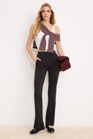 Pantalon flare taille haute - Noir