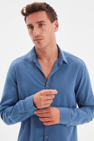 Chemise slim - Bleu