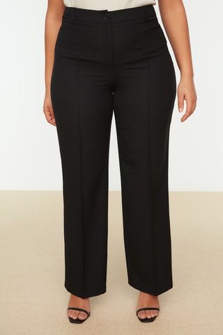 Calças bootcut cintura subida Preto - Preto