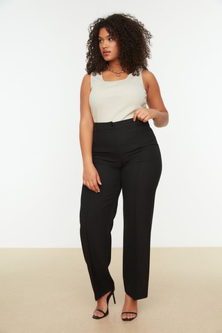 Calças bootcut cintura subida Preto - Preto