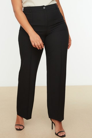 Calças bootcut cintura subida Preto - Preto