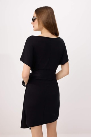 Vestido estilo patinadora - Vermelho-tijolo - Preto