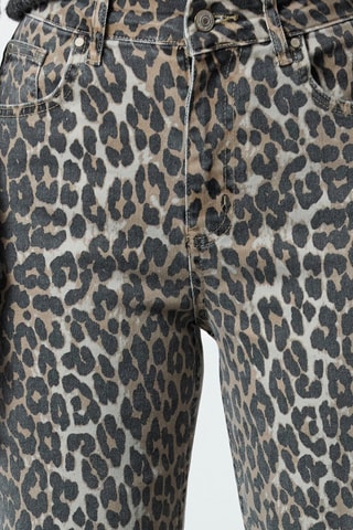 Jean taille haute droit - Beige, gris et noir